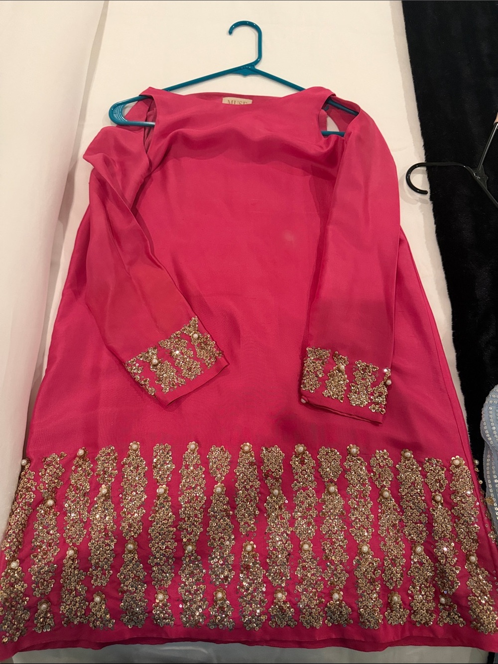 Muse Hot Pink Tunic with Gold Embellishment